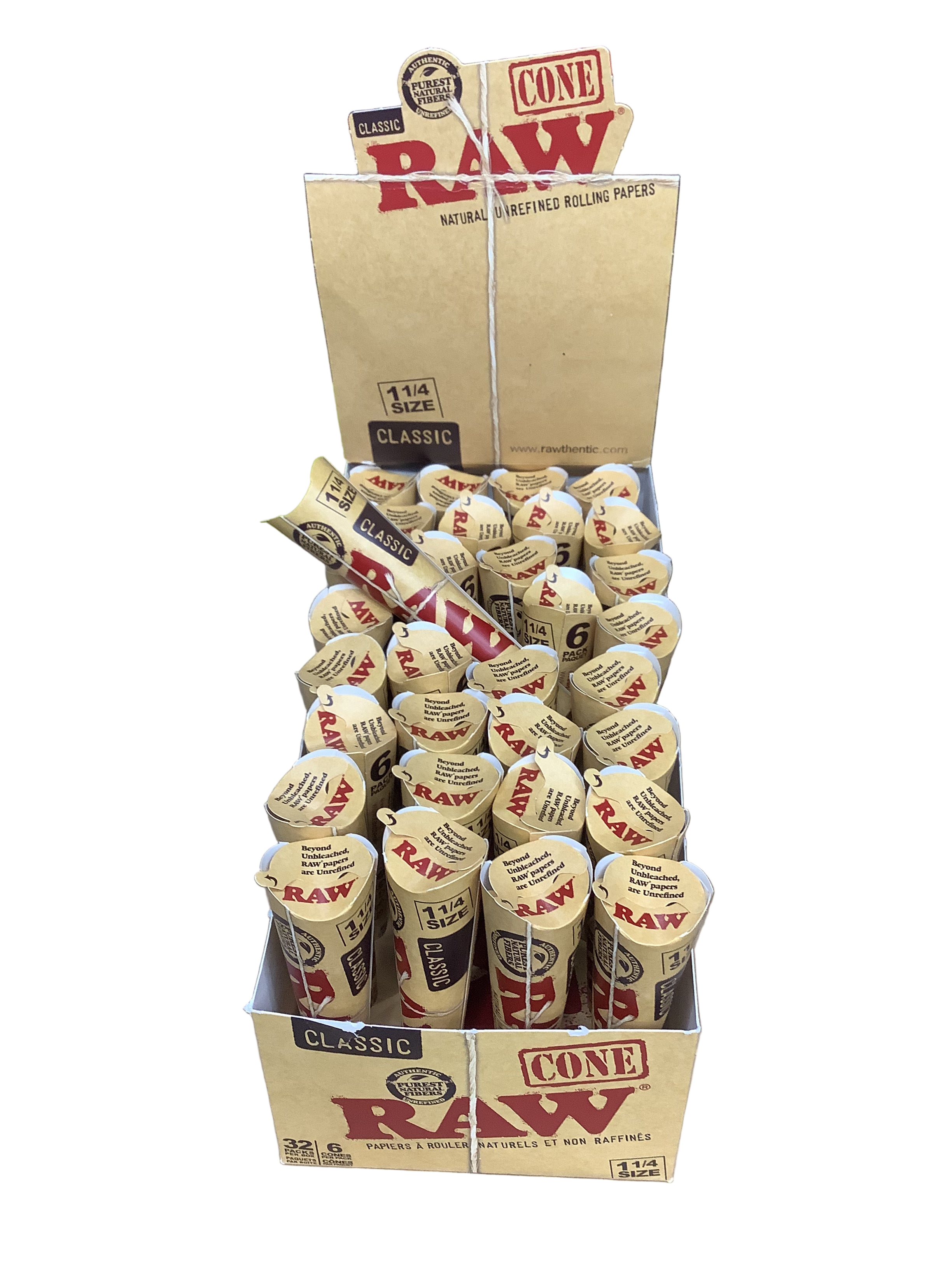 RAW 1 1/4 Cones: 6 Pack